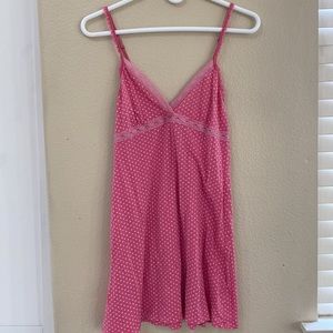Aerie Pink Polka Dot Nightgown